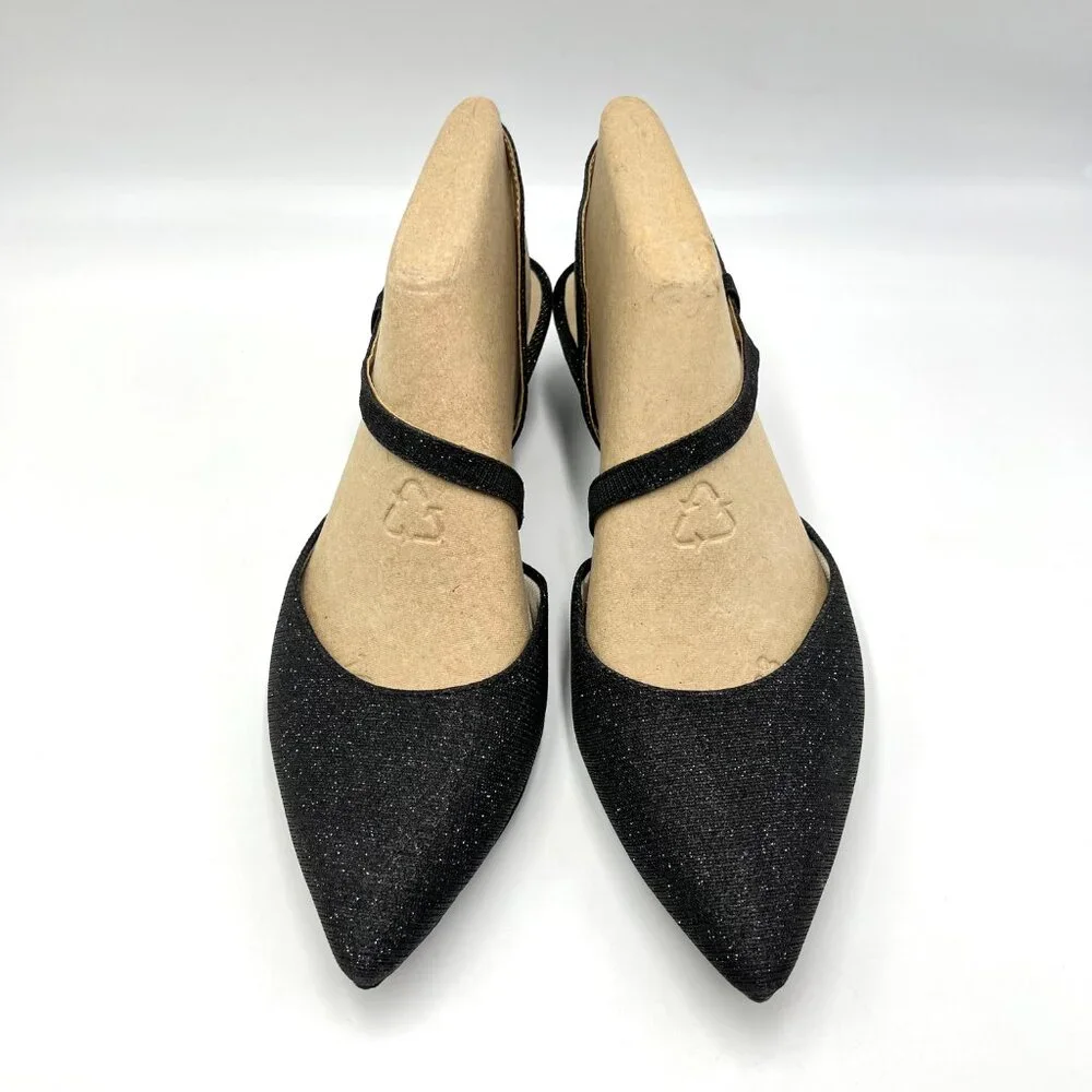 Life Stride Womens Size 9 Minimalist‎ Black Low Heel Pointed Toe Heels Shoes